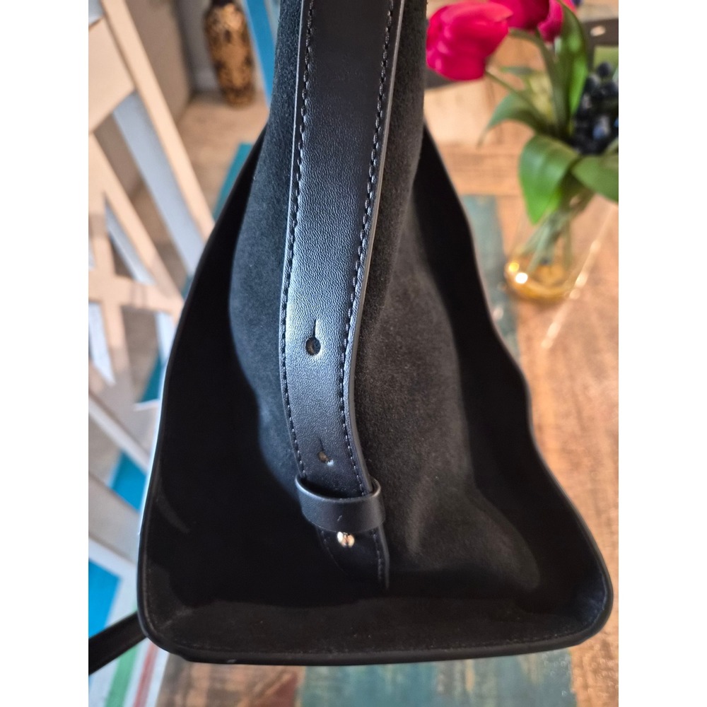 Michael Kors Avril  Satchel Black Leather Suede Handbag Crossbody Bag - Picture 13 of 13